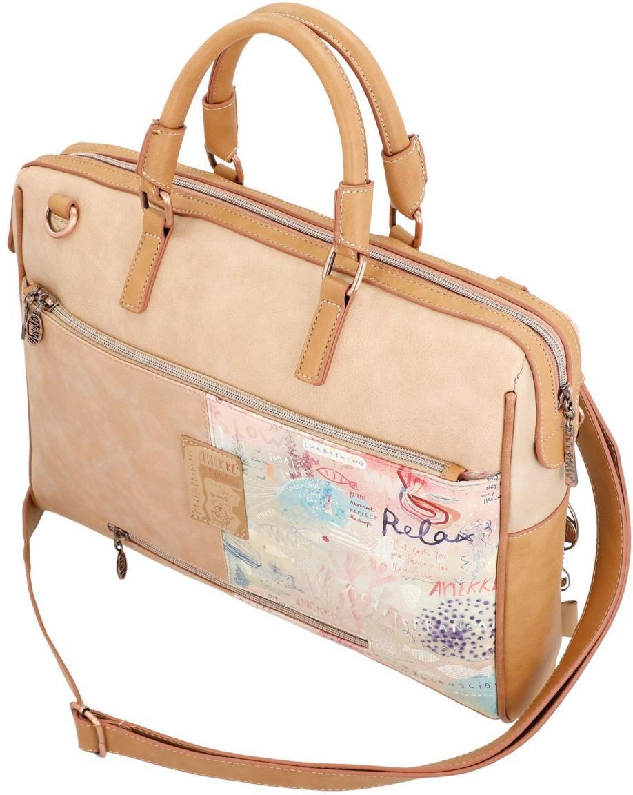 verspielte Businesstasche Anekke Mediterranean Tablet IPad Beige Bunt Metallcharme