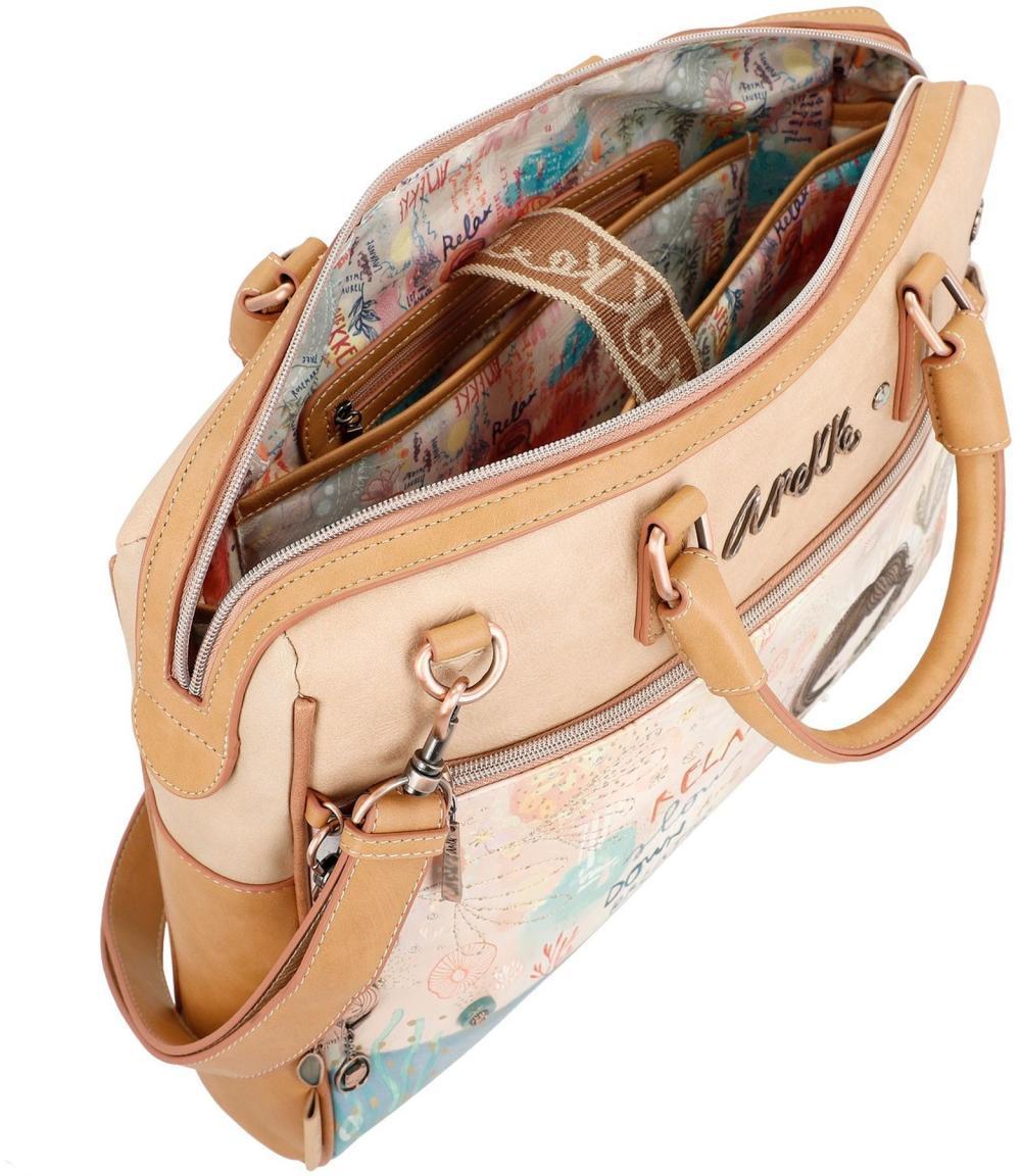 verspielte Businesstasche Anekke Mediterranean Tablet IPad Beige Bunt Metallcharme