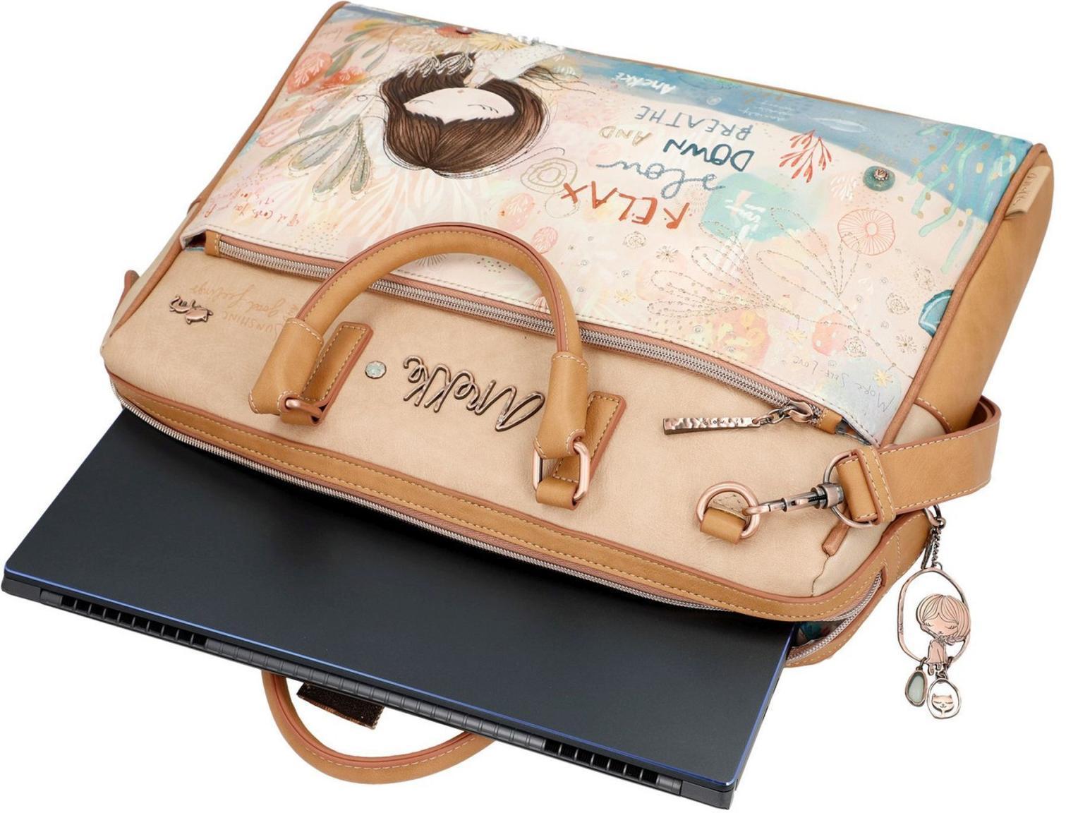 verspielte Businesstasche Anekke Mediterranean Tablet IPad Beige Bunt Metallcharme