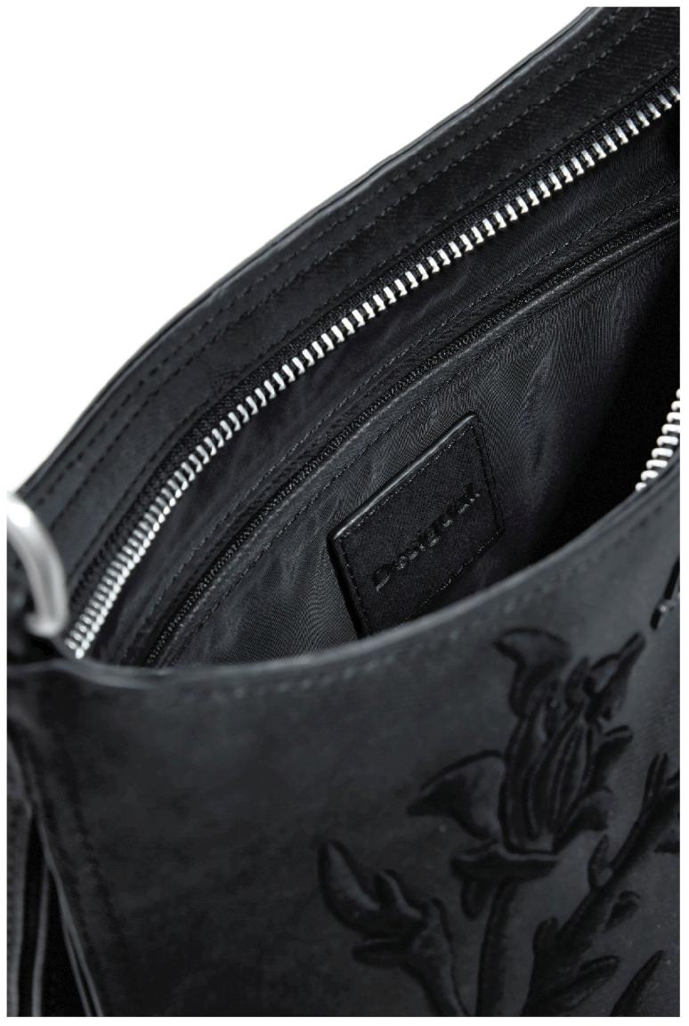 verspielte schmale Damentasche Desigual Floral Romeo bestickt Rose Manaos