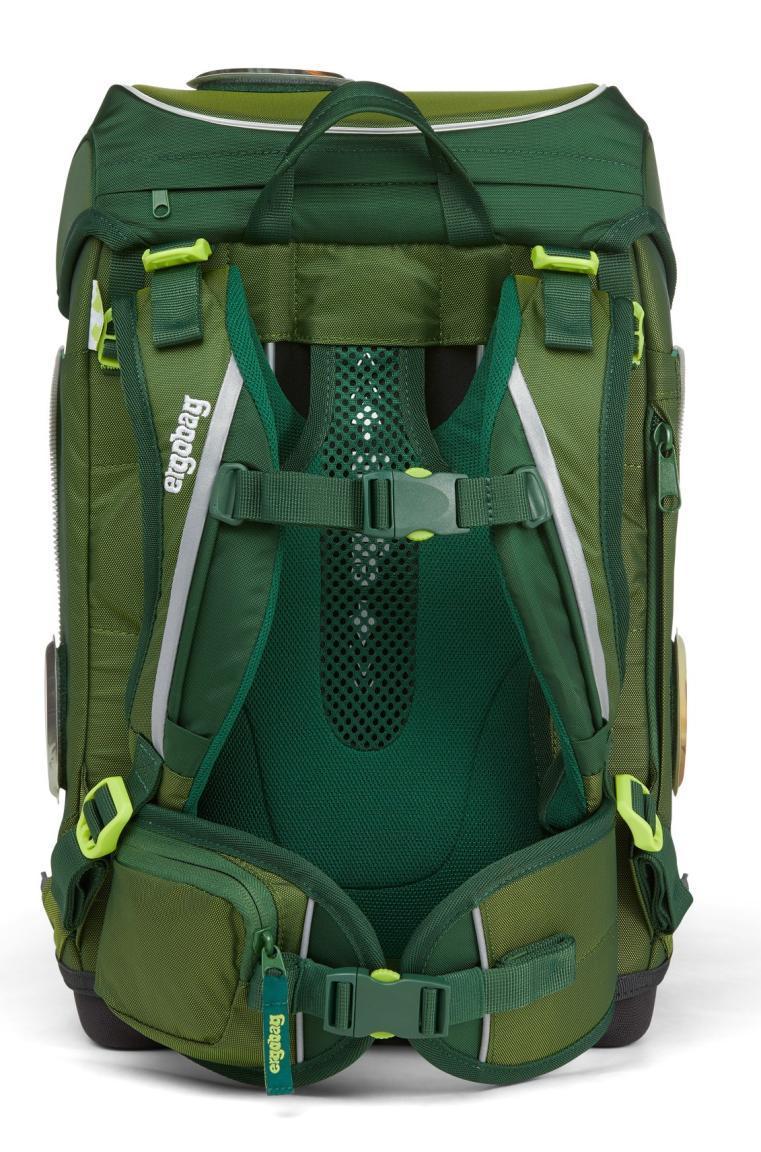 verstellbarer Schulrucksack grün schimmernd SHINY Edition ergobag cubo Wildtiere Schulset