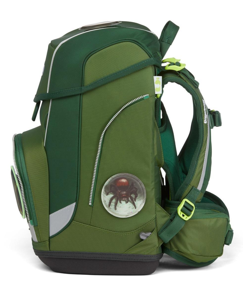 verstellbarer Schulrucksack grün schimmernd SHINY Edition ergobag cubo Wildtiere Schulset