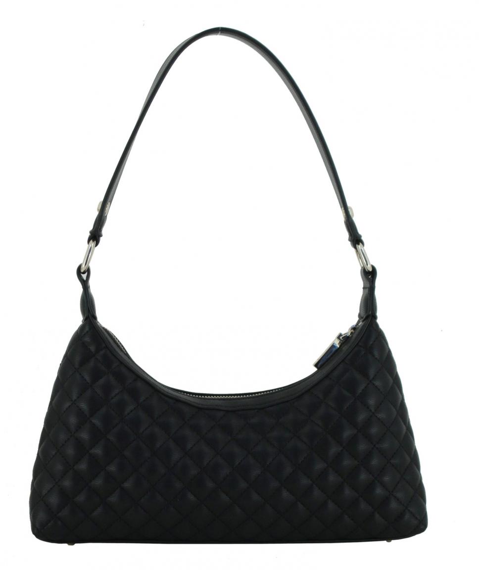 warmweiße Schultertasche Guess Everlee Steppmuster Off White