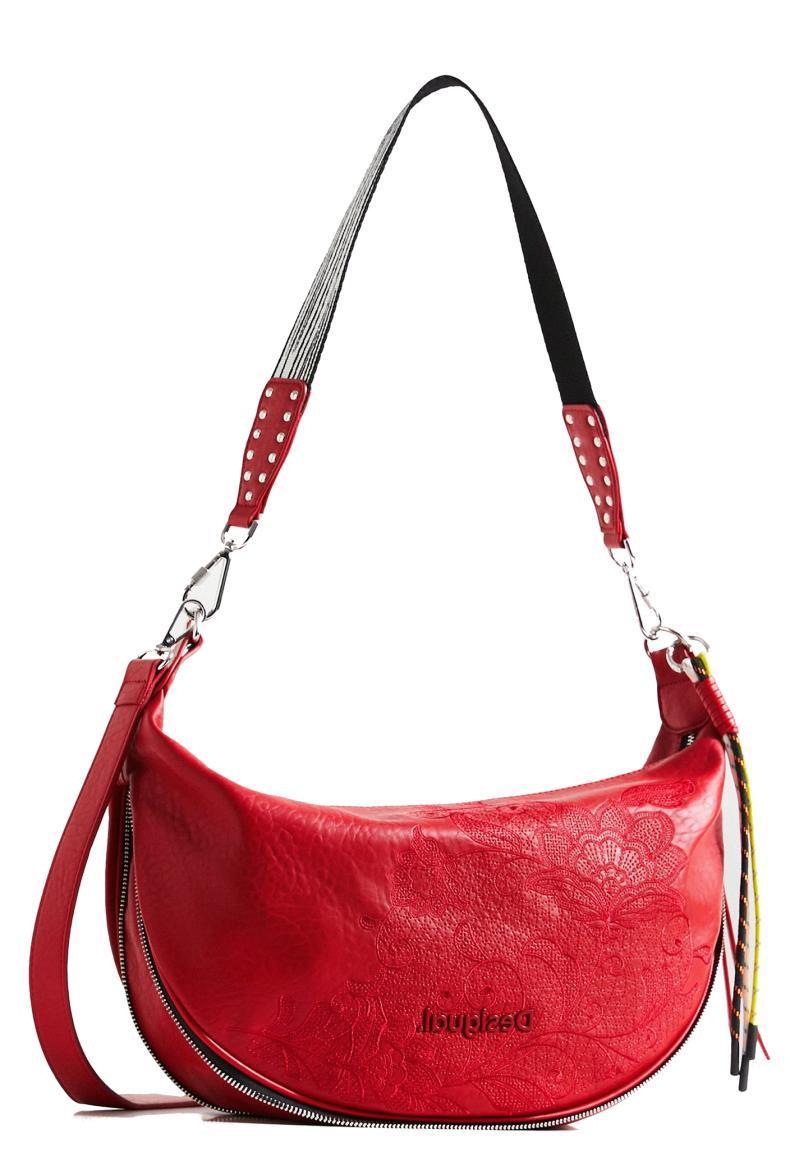 zart bestickte Moonbag rot Desigual Rising Kuwait Rojo Hobo