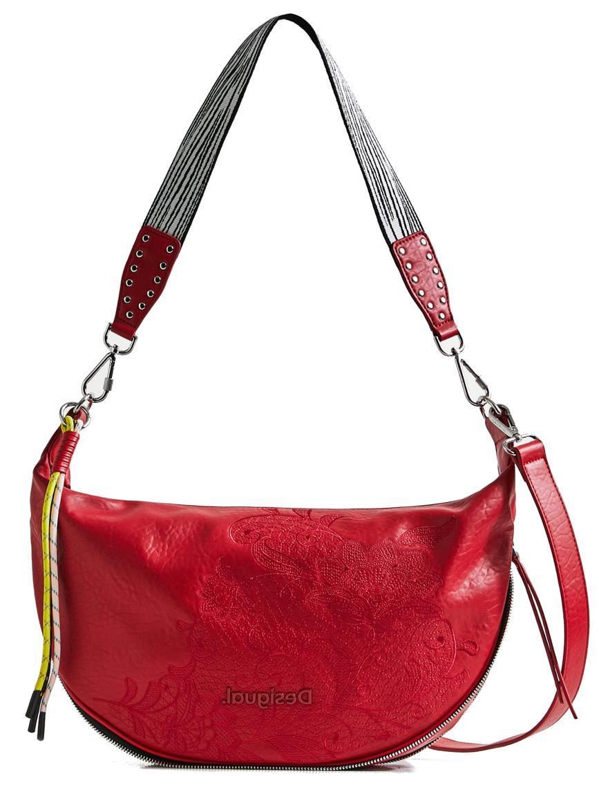 zart bestickte Moonbag rot Desigual Rising Kuwait Rojo Hobo