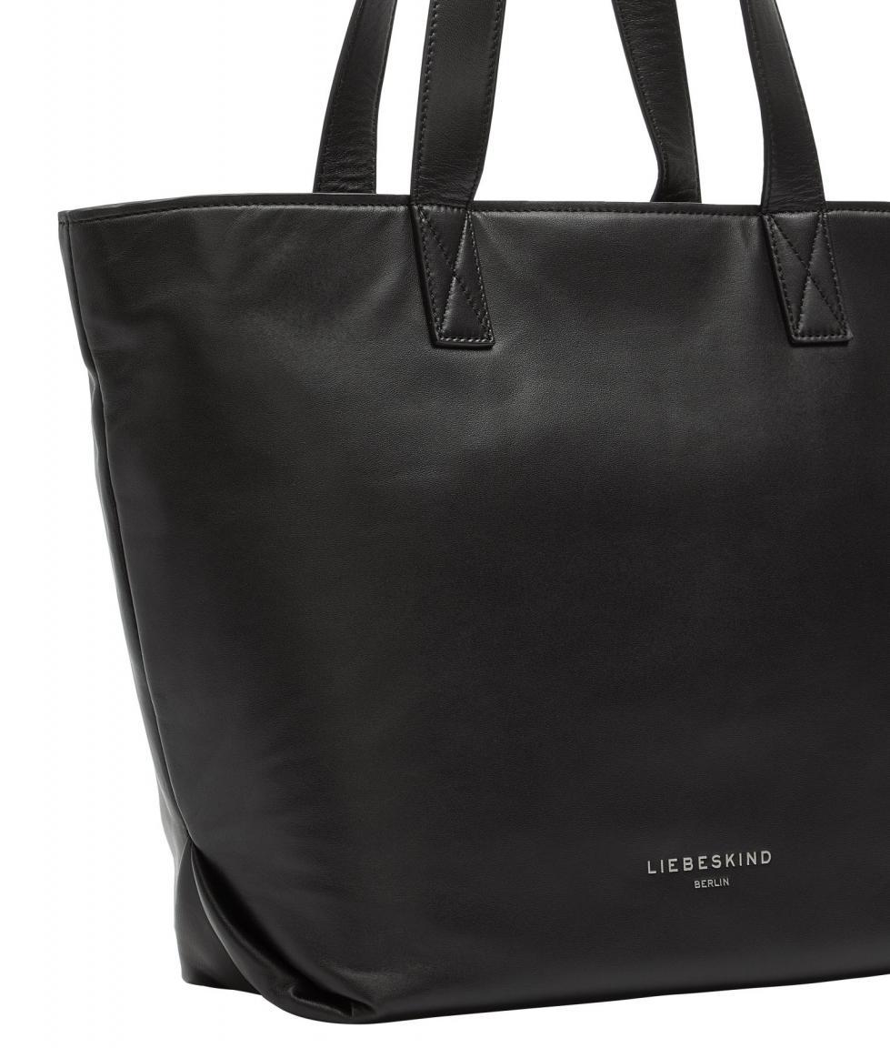 zeitloser Shopper Liebeskind schwarz weiches Glattleder