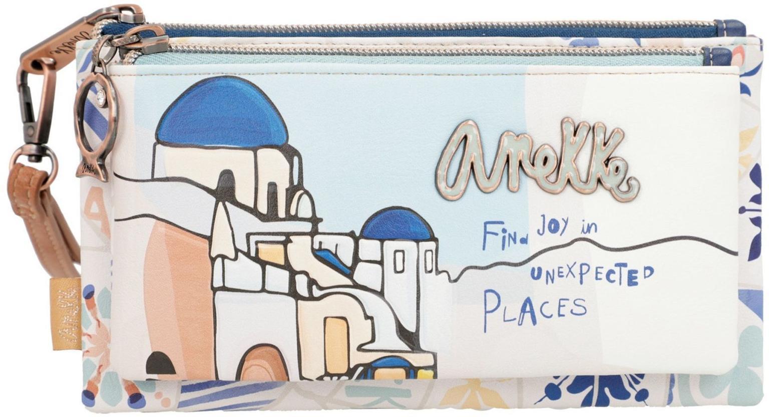 zweifaches Etui Anekke Sunrise Mediterranean Printdesign Urlaubsland blaue Dächer