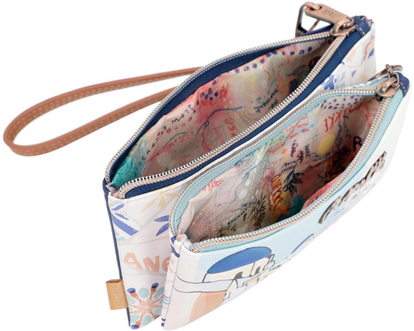 zweifaches Etui Anekke Sunrise Mediterranean Printdesign Urlaubsland blaue Dächer