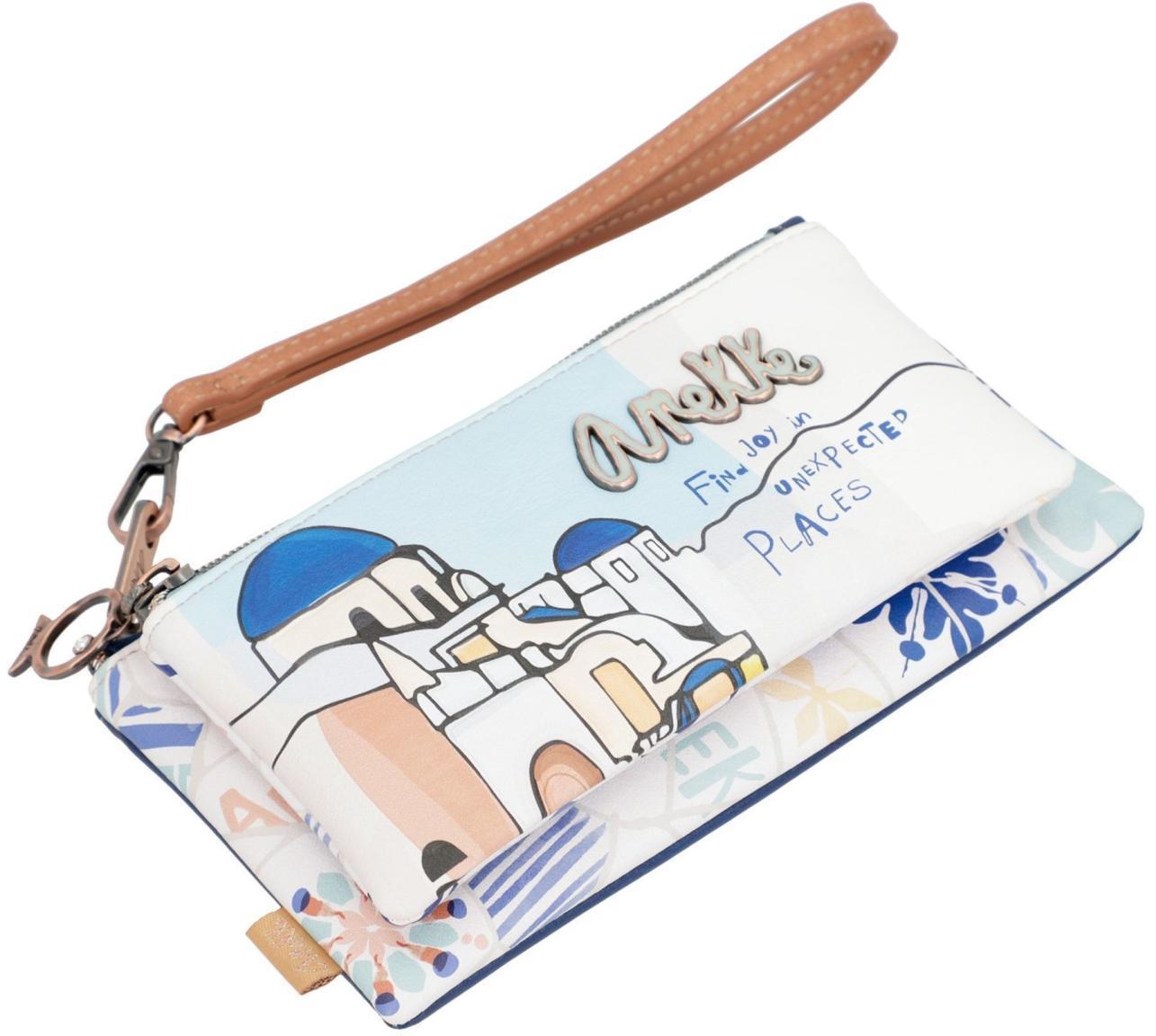 zweifaches Etui Anekke Sunrise Mediterranean Printdesign Urlaubsland blaue Dächer