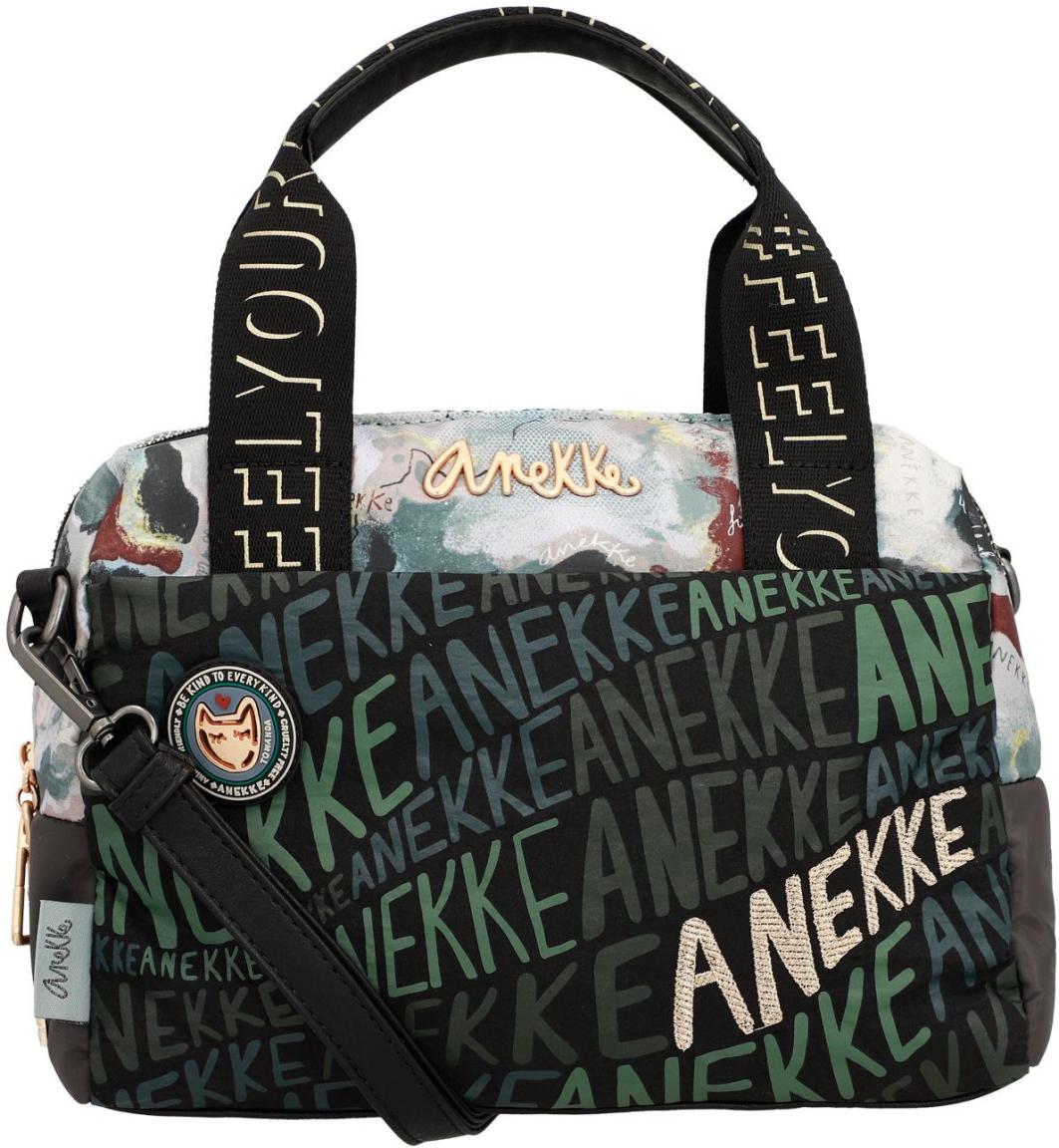 zweigeteilte Bowlingbag recycled Anekke Nature Woods Logoprint schwarz grün