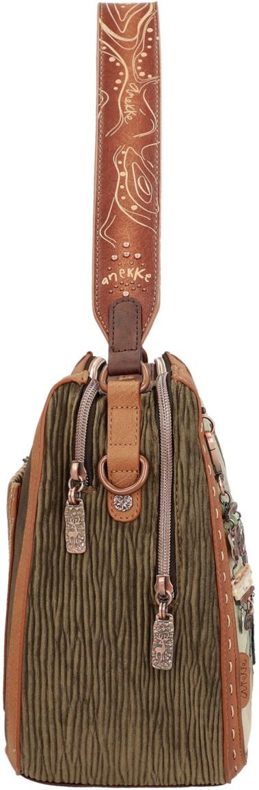 zweigeteilte Riementasche Samt Holzlook Anekke The Forest Kanada braun Ahorn