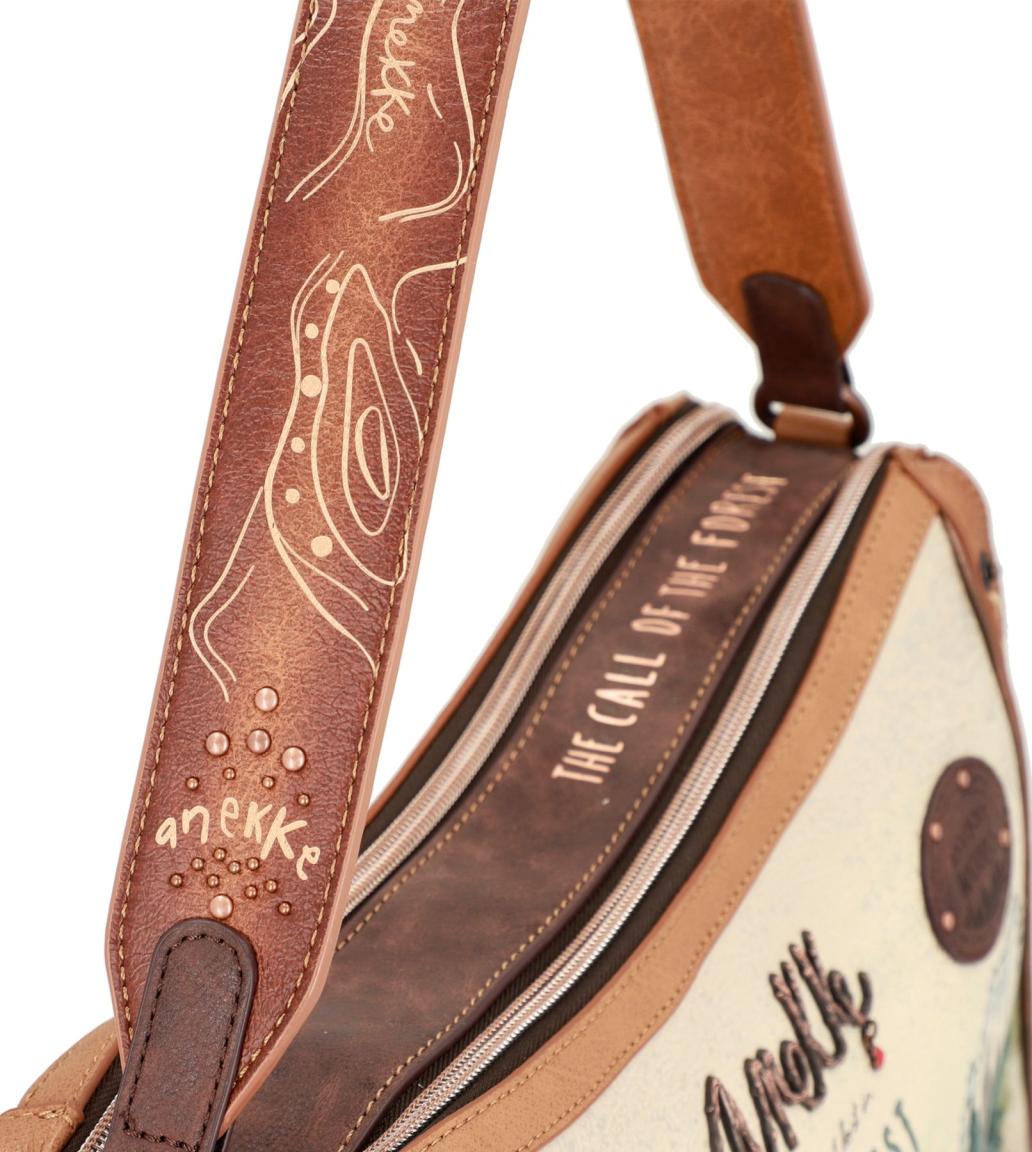 zweigeteilte Riementasche Samt Holzlook Anekke The Forest Kanada braun Ahorn