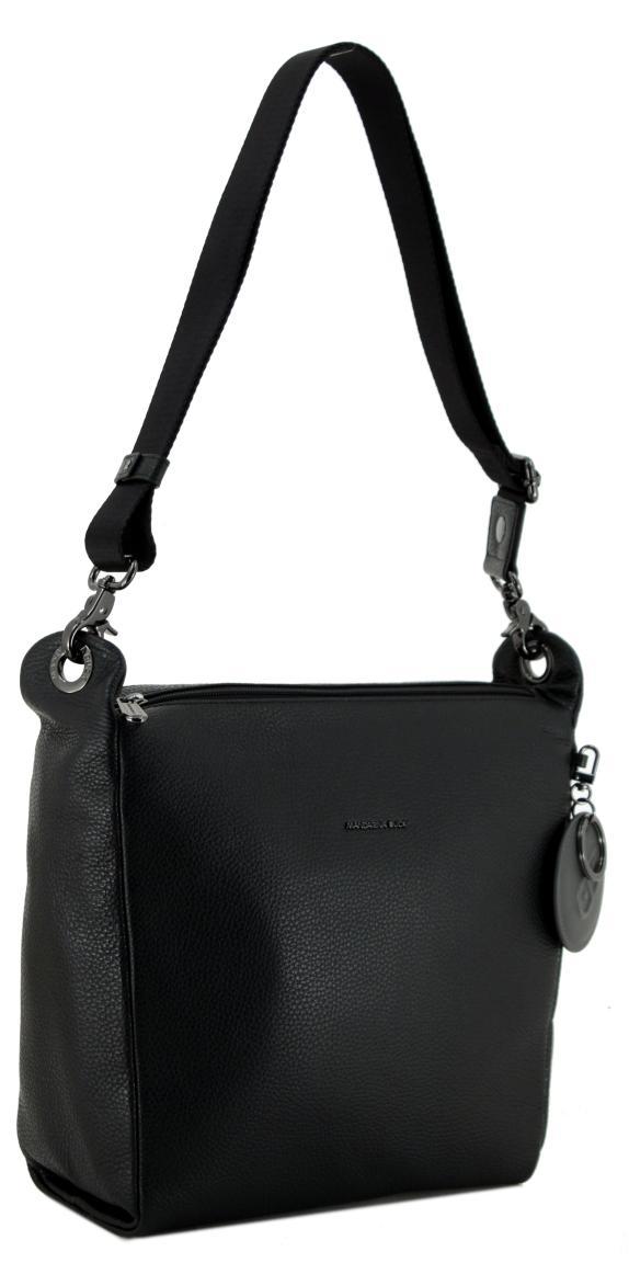 zweigeteilte Schultertasche Mandarina Duck Hobo Mellow Leather schwarz Nero