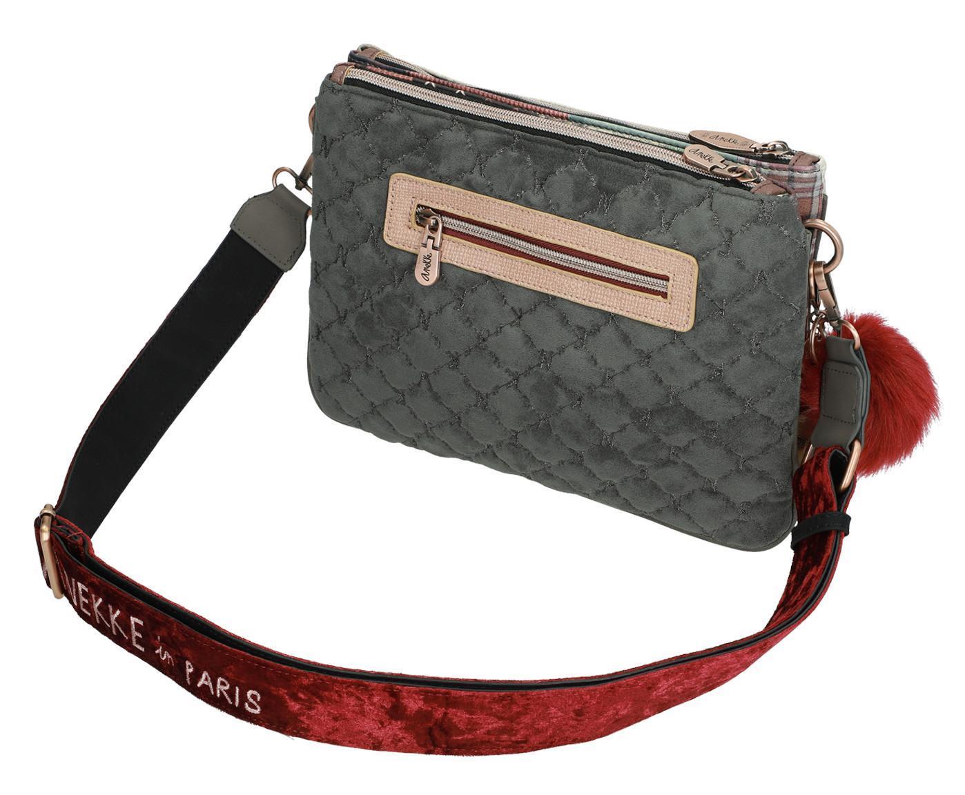 zweigeteilte Umhängetasche Anekke Couture Beige Paris grau zweigeteilte Umhängetasche Anekke Couture Beige Paris grau