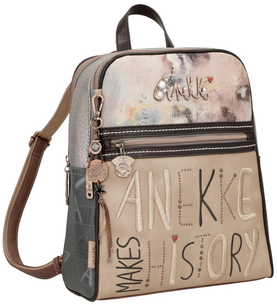 zweigeteilter Cityrucksack Nieten beige Hollywood Stars Anekke