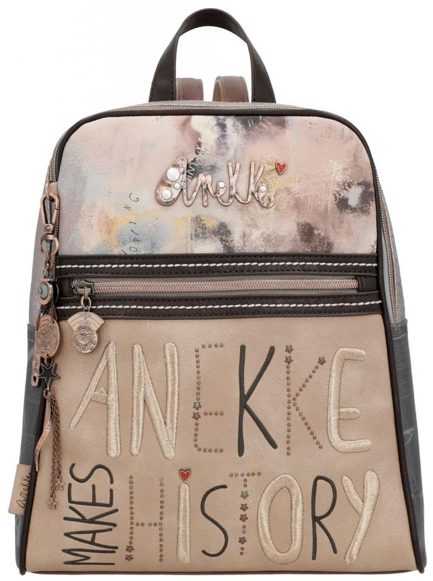 zweigeteilter Cityrucksack Nieten beige Hollywood Stars Anekke