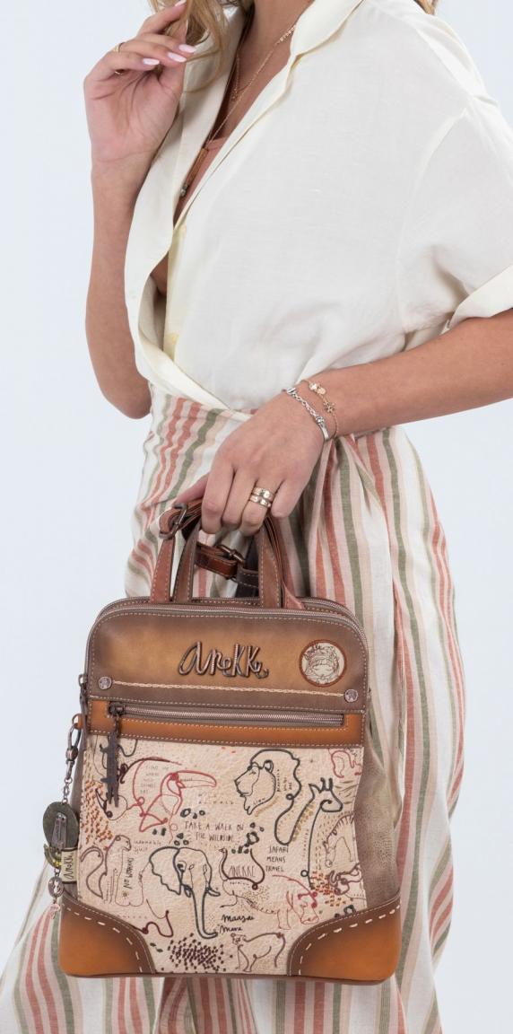zweigeteilter Damenrucksack Anekke Kenya Safari Fusion Stickerei beige
