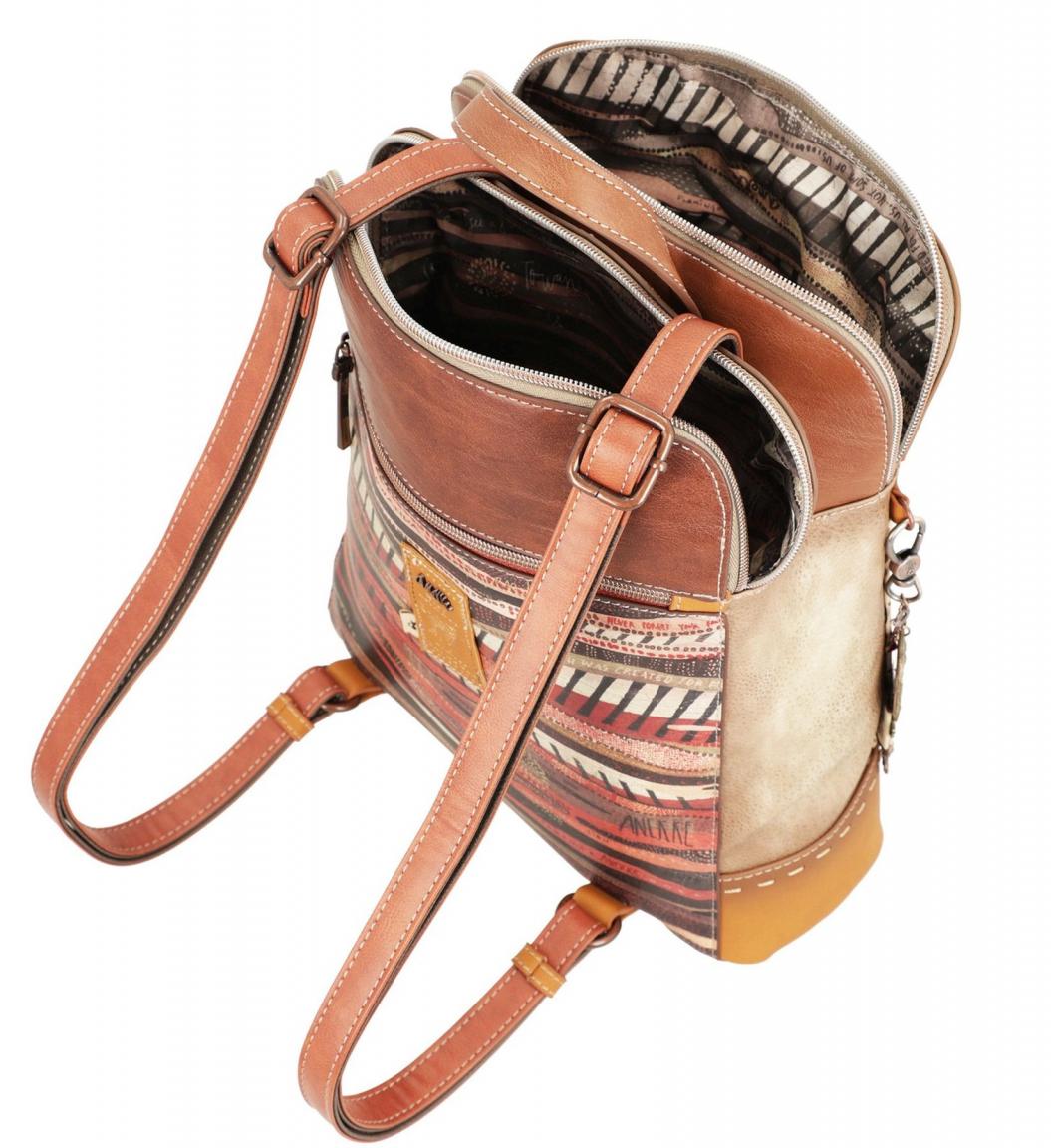 zweigeteilter Damenrucksack Anekke Kenya Safari Fusion Stickerei beige