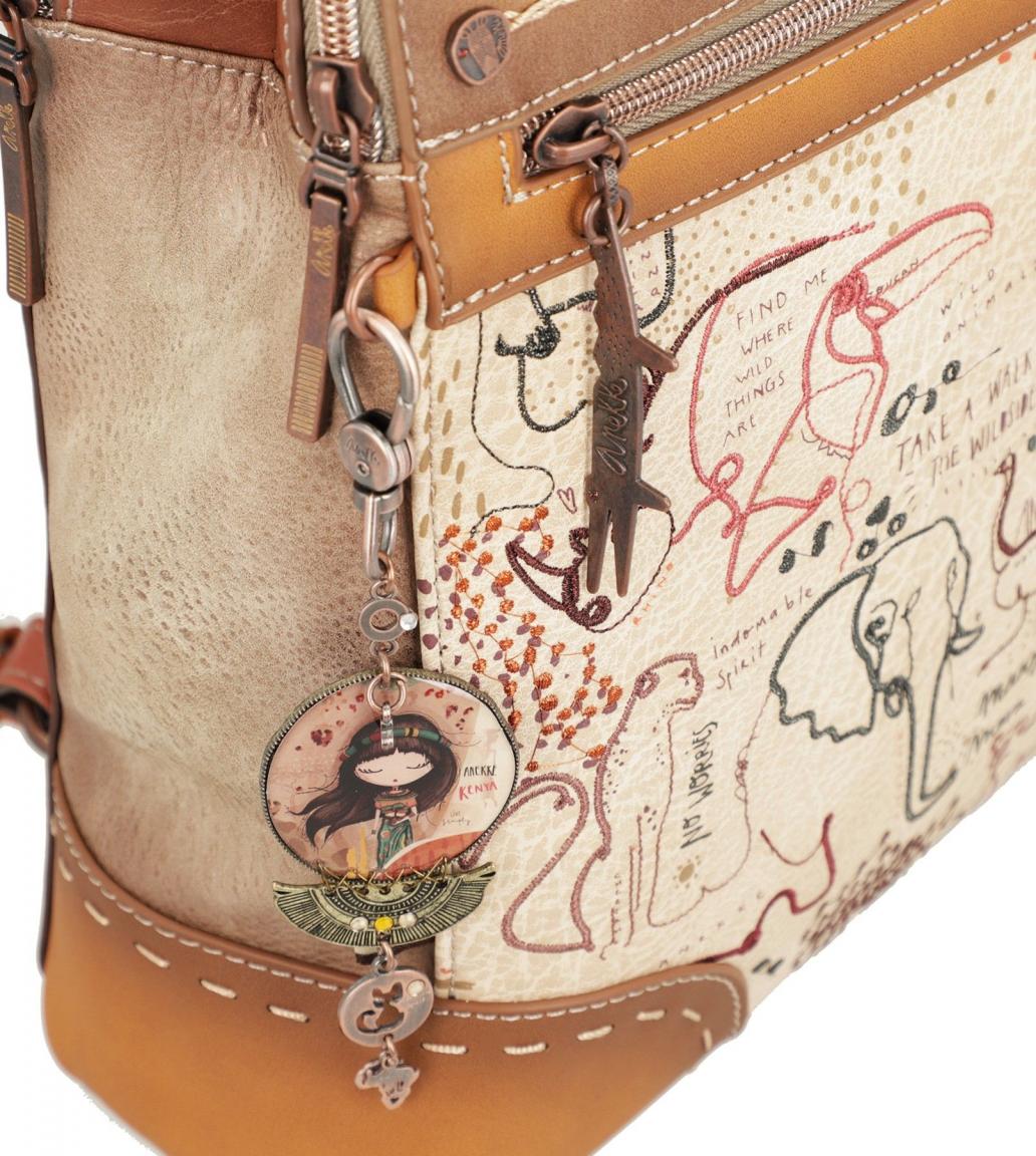 zweigeteilter Damenrucksack Anekke Kenya Safari Fusion Stickerei beige