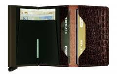 Secrid Kartenetui RFID Schutz Slimwallet Krokoprägung Nile Brown