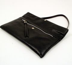 Gianni Chiarini Clutch Klapptasche glatt Schwarz Nero