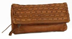 Clutch Bear Bags New Woven Cognac Vintage braun geflochten