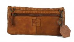 Clutch Bear Bags New Woven Cognac Vintage braun geflochten