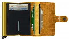 RFID Schutzetui ockergelb Reptil Secrid Miniwallet Cleo Ochre