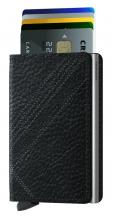 Chipkartenetui Slimwallet Stitch Linea Black schwarz bestickt