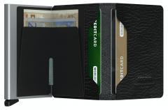 Chipkartenetui Slimwallet Stitch Linea Black schwarz bestickt