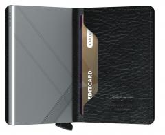 Chipkartenetui Slimwallet Stitch Linea Black schwarz bestickt