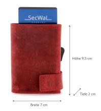 SecWal Kreditkartenetui Antikleder Hunter rot RFID-Ausleseschutz