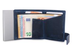 Geldtasche mit Kartenhülle aus Metal Secwal Hunter blau