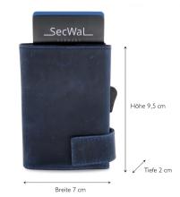 Geldtasche mit Kartenhülle aus Metal Secwal Hunter blau