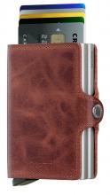 Kartenbörse Secrid Twinwallet Vintage Brown Aluminium RFID