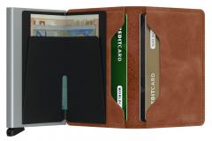 Secrid Slimwallet Geldbörse Etui RFID Schutz Vintage Cognac Alu