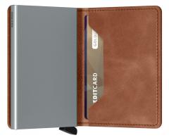 Secrid Slimwallet Geldbörse Etui RFID Schutz Vintage Cognac Alu