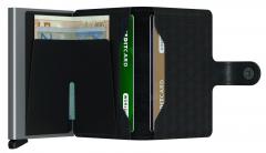 Miniwallet Optical Black Titanium Würfelmuster RFID schwarz Etui