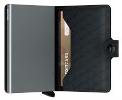 Miniwallet Optical Black Titanium Würfelmuster RFID schwarz Etui