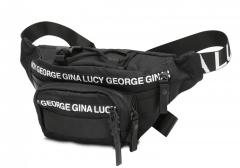Bauchtasche George Gina Lucy Belly Bean Black Nylon Roots Solid