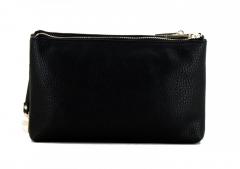 Zweigeteilte Abendtasche L.Credi Cognac Anhänger Ella