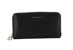 Brieftasche Tommy Hilfiger Soft Turnlock large ZA Leder schwarz Black