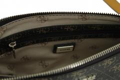 Crossbody Guess Arie mini Coal Schwarz Grau Print Clutch