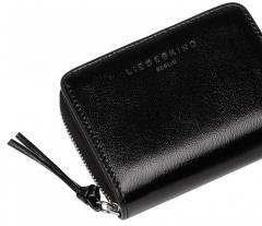 Geldtasche mini Liebeskind Farrah Patent Alexis black glänzend Lammleder RFID