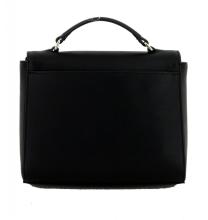 Handtasche Überschlag Klipp Tommy Hilfiger Soft Turnlock Satchel Black Leder