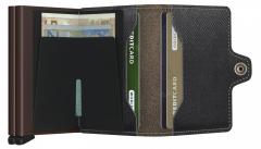 Twinwallet Metalletui Kartenbörse dunkelbraun Saffiano Brown Secrid