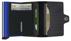 Kartenhülle Secrid Twinwallet Optical Titanium Blue Würfelmuster RFID