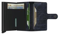 Miniwallet Knitteroptik Crunch Blue schwarz blau Ausleseschutz Secrid