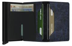 Secrid Slimwallet Crunch Blue RFID-Ausleseschutz schwarz blau Knitteroptik