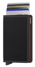 Kartenmäppchen dunkelbraun RFID-Schutz Serid Slimwallet Saffiano Brown